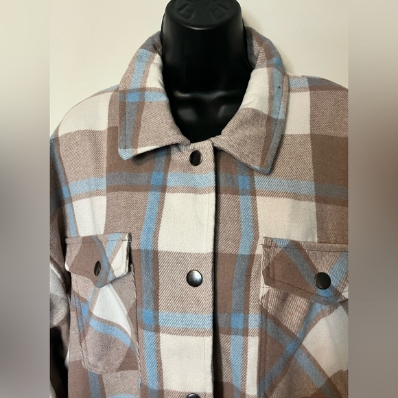 HFX Ladies’ Shirt Jacket Relaxed Fit Warm Shell Blue/Tan Large Sz XL - Picture 5 of 16